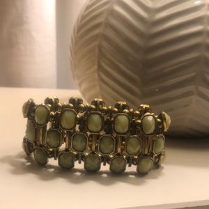 Fossil bracelet, pale green stones